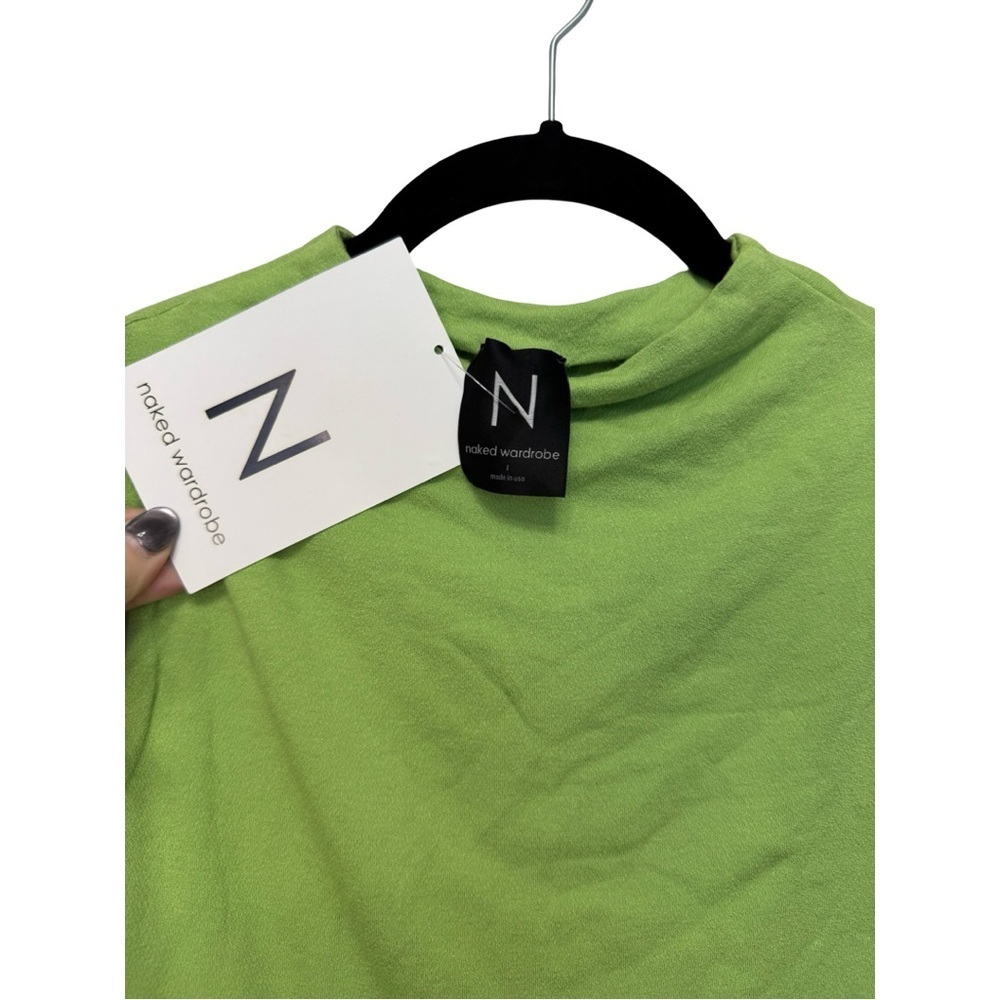 NWT! Naked Wardrobe Smooth Mock Neck Crop Top (Large) - Picture 2 of 4